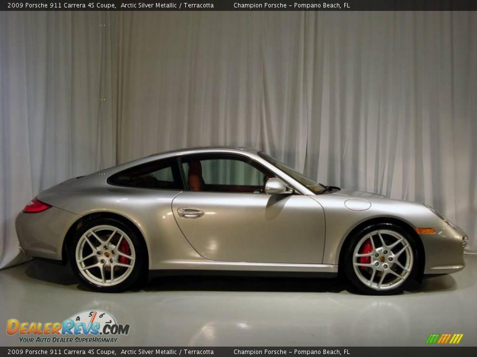 2009 Porsche 911 Carrera 4S Coupe Arctic Silver Metallic / Terracotta Photo #3