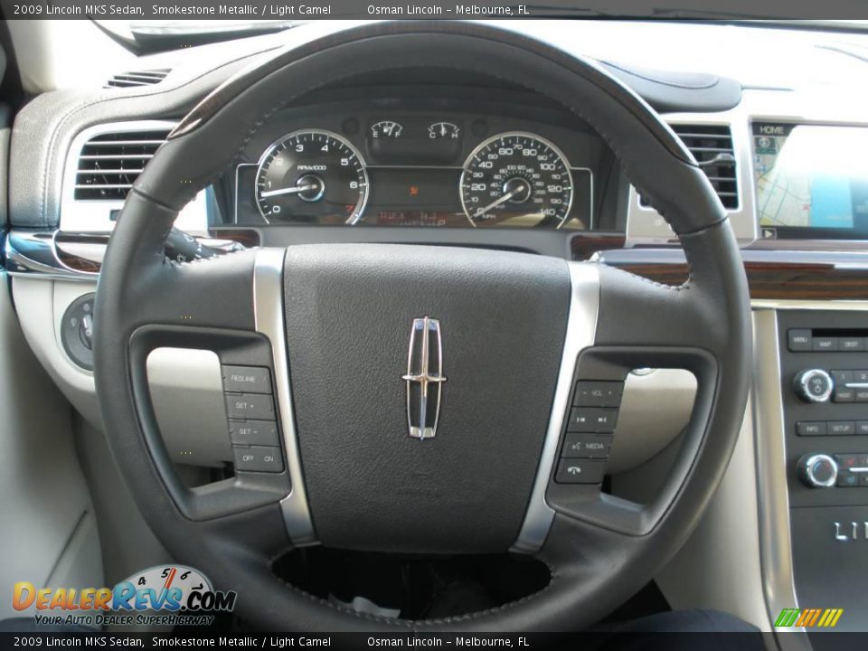 2009 Lincoln MKS Sedan Smokestone Metallic / Light Camel Photo #24