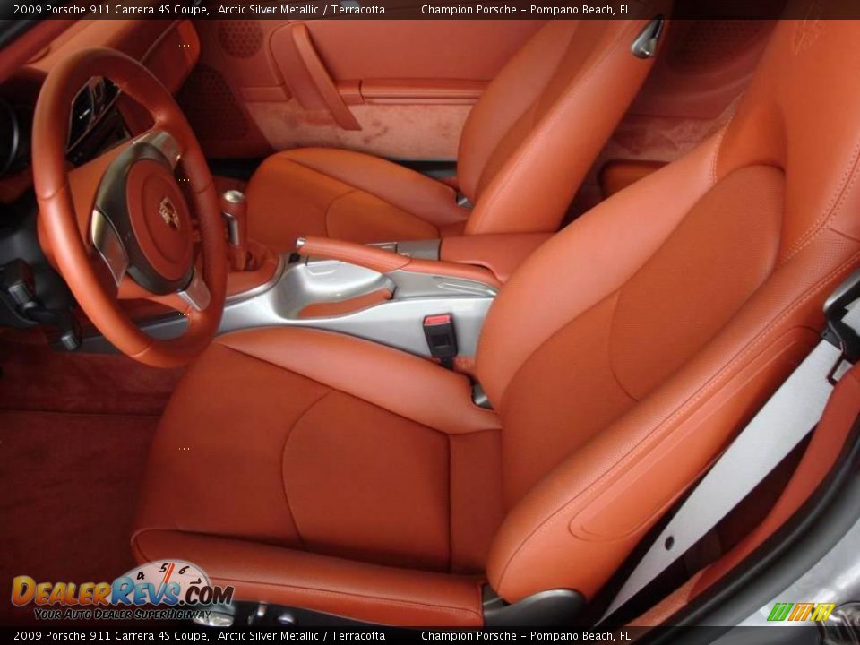 2009 Porsche 911 Carrera 4S Coupe Arctic Silver Metallic / Terracotta Photo #13