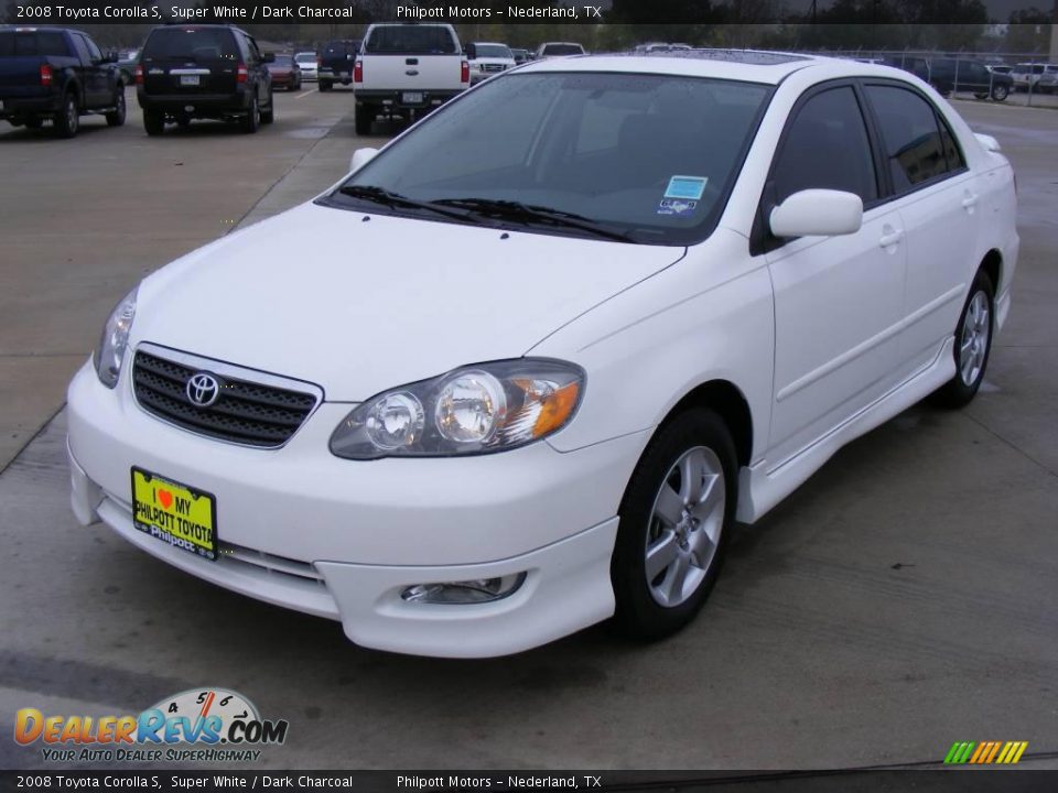 2008 Toyota Corolla S Super White / Dark Charcoal Photo #1