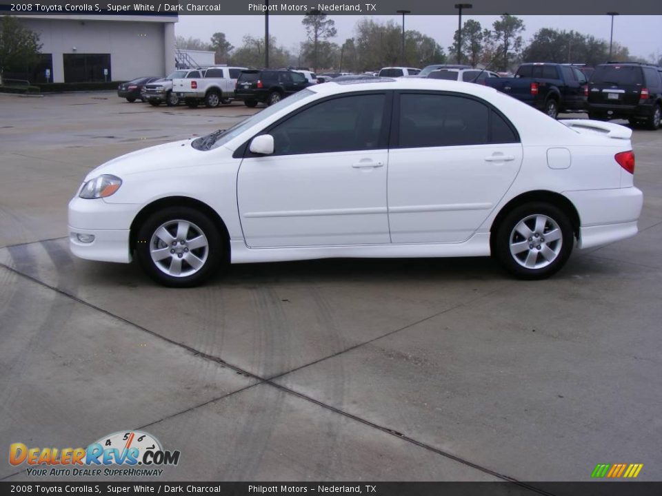 2008 Toyota Corolla S Super White / Dark Charcoal Photo #2