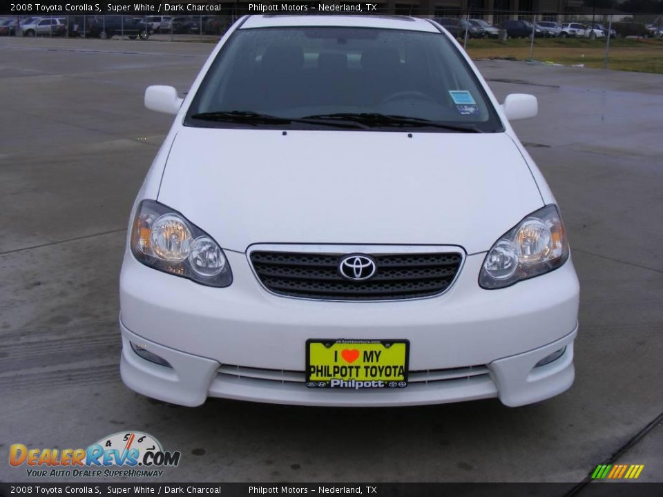 2008 Toyota Corolla S Super White / Dark Charcoal Photo #3