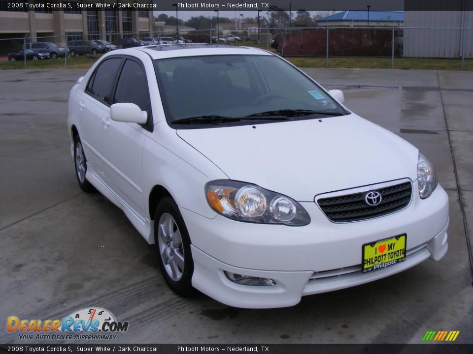 2008 Toyota Corolla S Super White / Dark Charcoal Photo #4