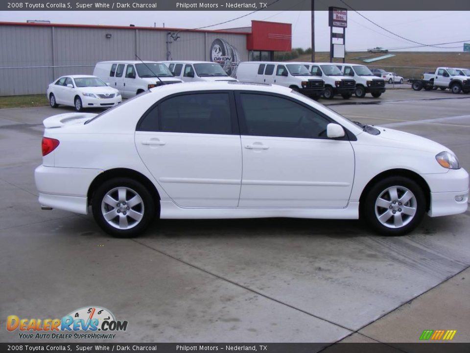 2008 Toyota Corolla S Super White / Dark Charcoal Photo #5