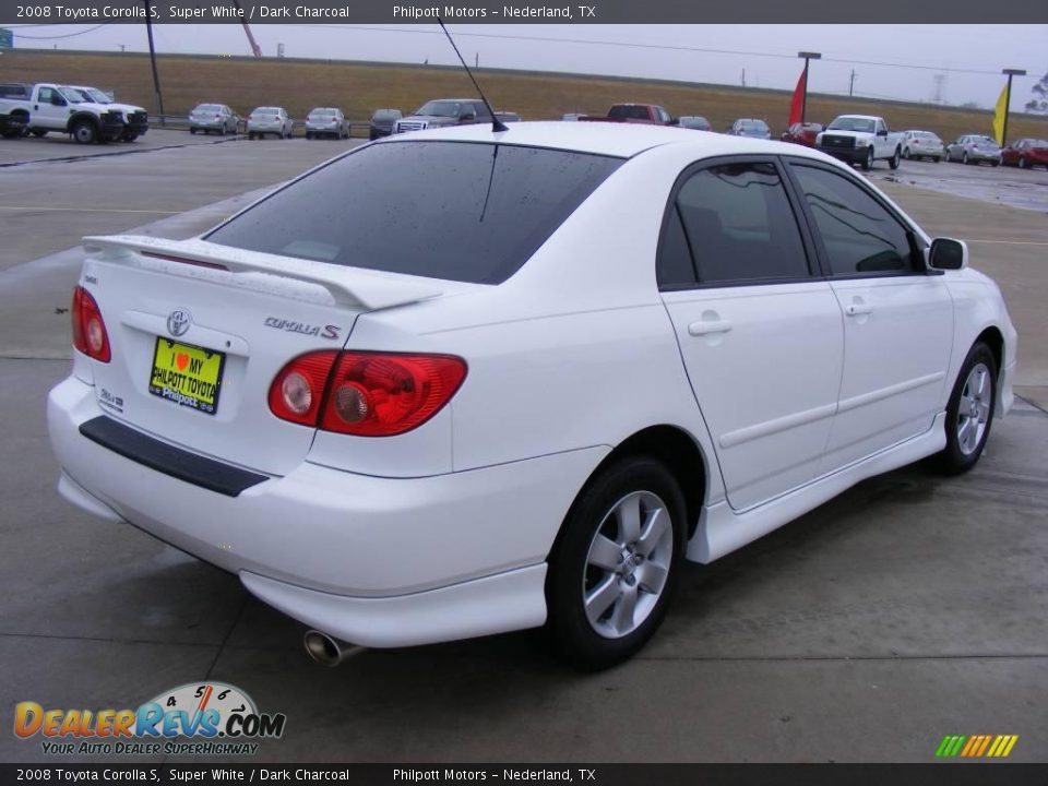 2008 Toyota Corolla S Super White / Dark Charcoal Photo #6