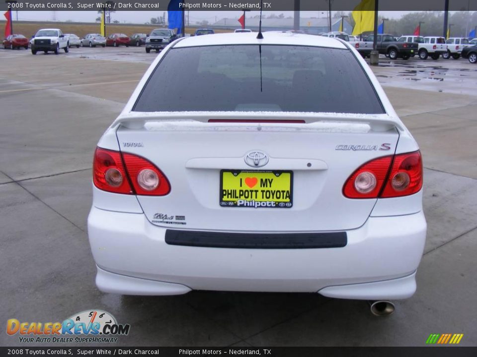 2008 Toyota Corolla S Super White / Dark Charcoal Photo #7