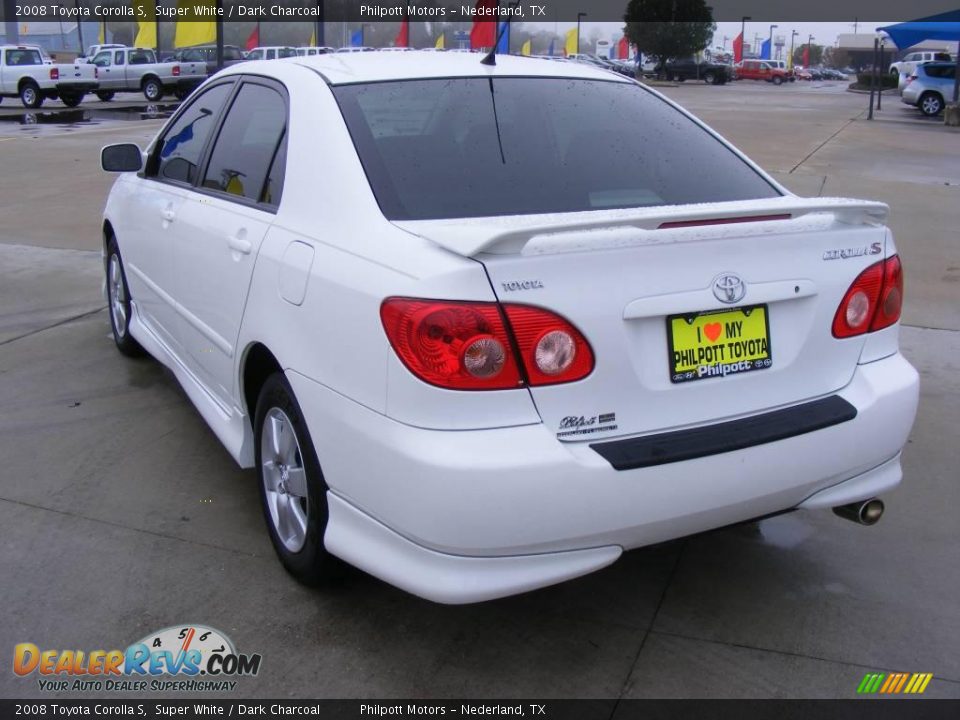 2008 Toyota Corolla S Super White / Dark Charcoal Photo #8