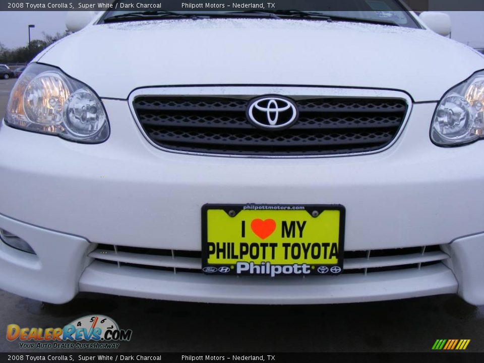 2008 Toyota Corolla S Super White / Dark Charcoal Photo #18