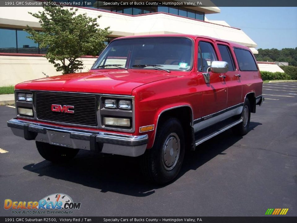 1991 GMC Suburban R2500 Victory Red / Tan Photo #4