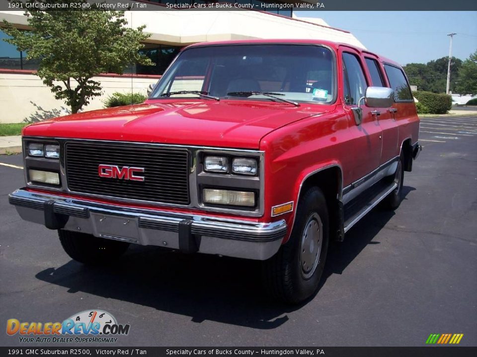 1991 GMC Suburban R2500 Victory Red / Tan Photo #5