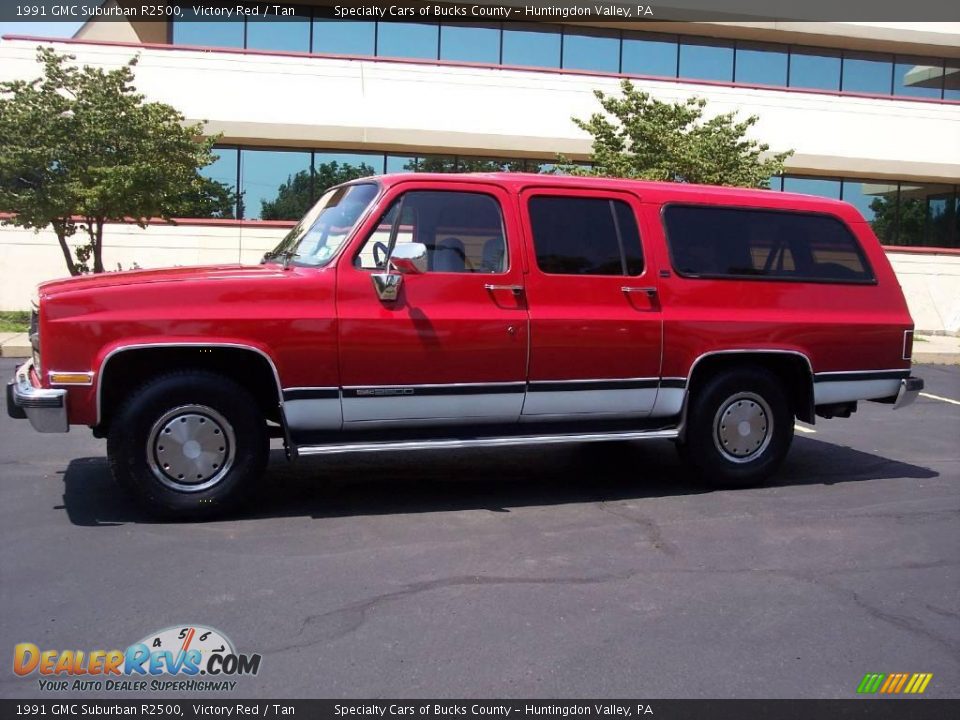 1991 GMC Suburban R2500 Victory Red / Tan Photo #6