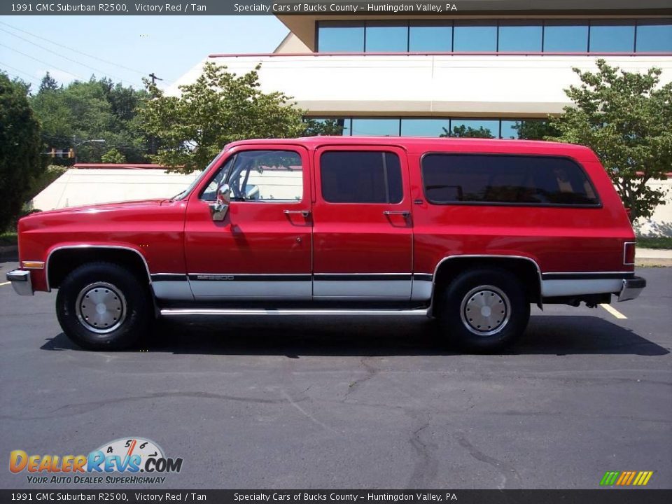 1991 GMC Suburban R2500 Victory Red / Tan Photo #7