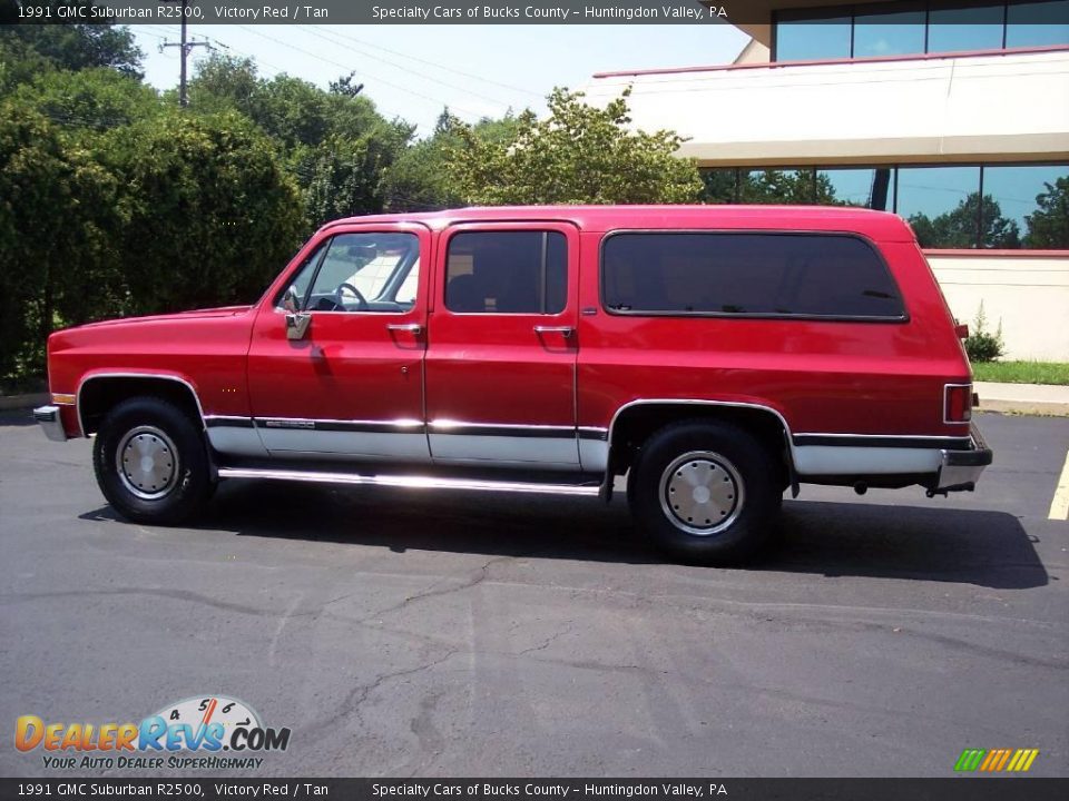 1991 GMC Suburban R2500 Victory Red / Tan Photo #8