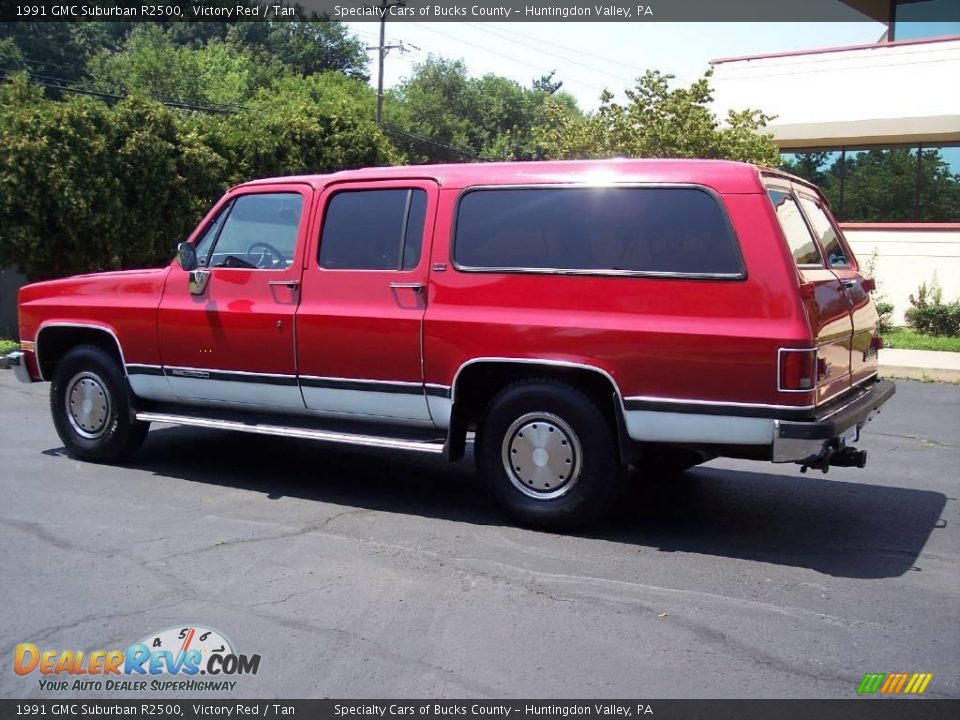 1991 GMC Suburban R2500 Victory Red / Tan Photo #9