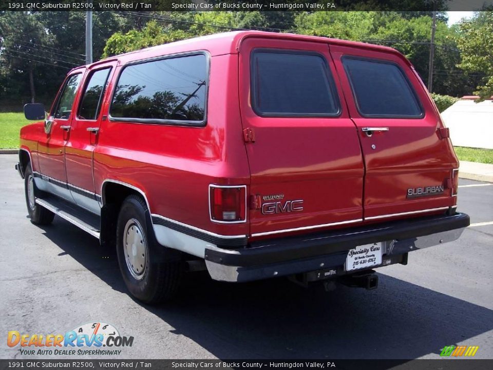 1991 GMC Suburban R2500 Victory Red / Tan Photo #11