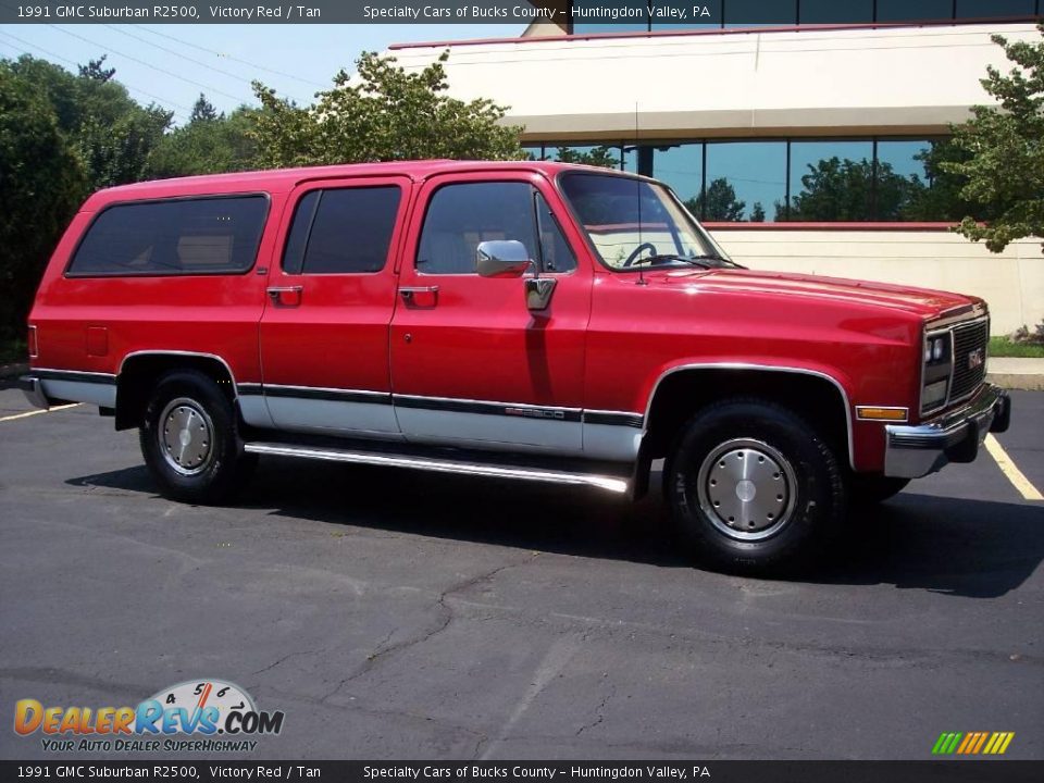 1991 GMC Suburban R2500 Victory Red / Tan Photo #18