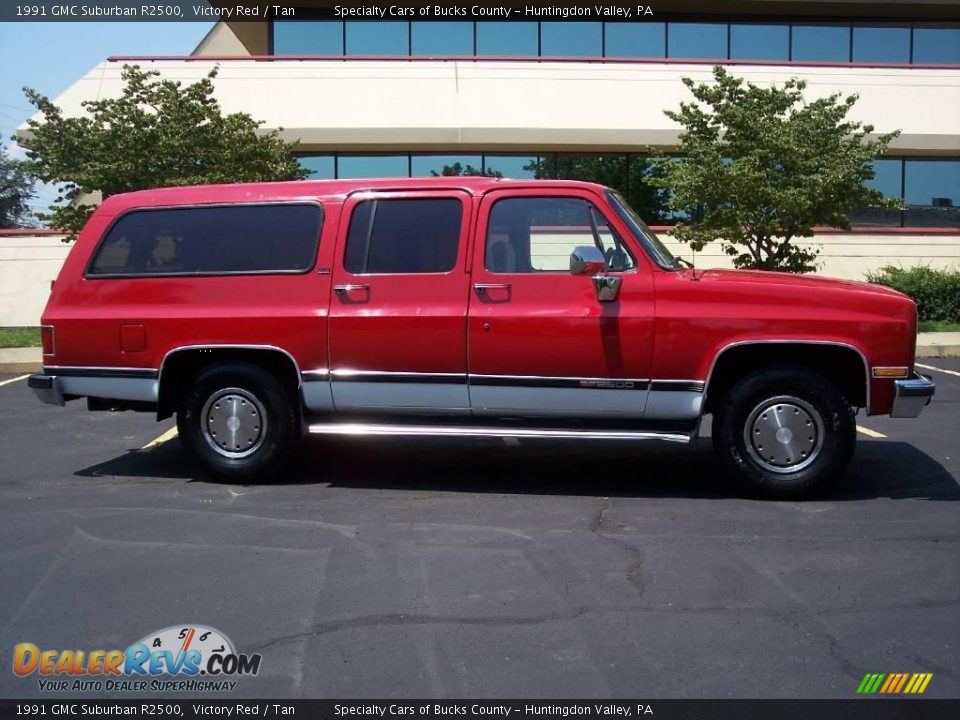 1991 GMC Suburban R2500 Victory Red / Tan Photo #19