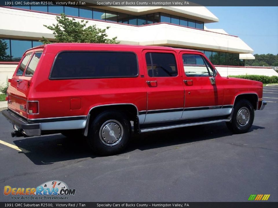 1991 GMC Suburban R2500 Victory Red / Tan Photo #21