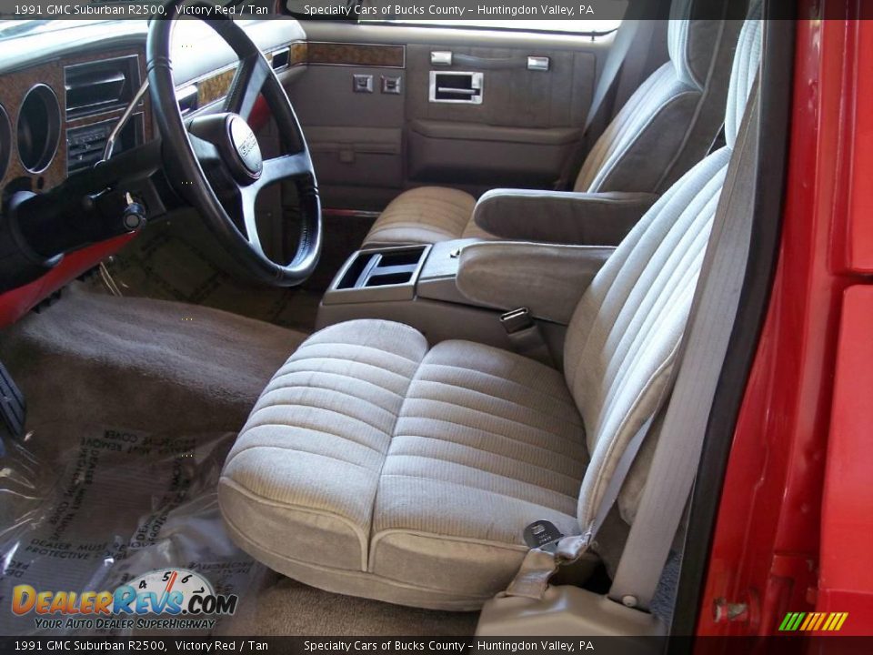 1991 GMC Suburban R2500 Victory Red / Tan Photo #25