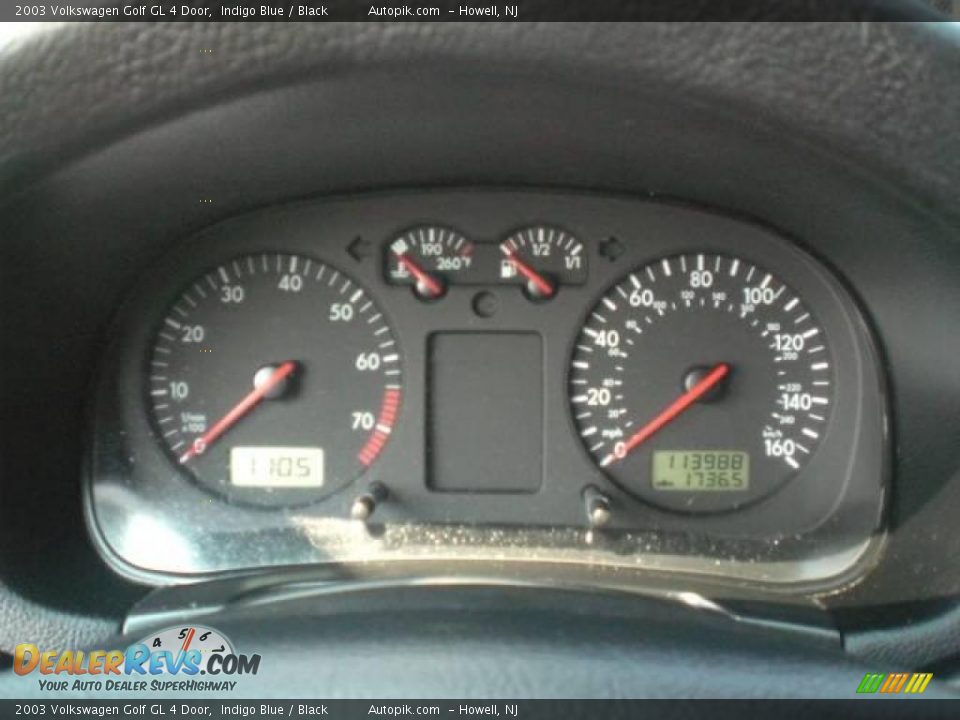 2003 Volkswagen Golf GL 4 Door Indigo Blue / Black Photo #15