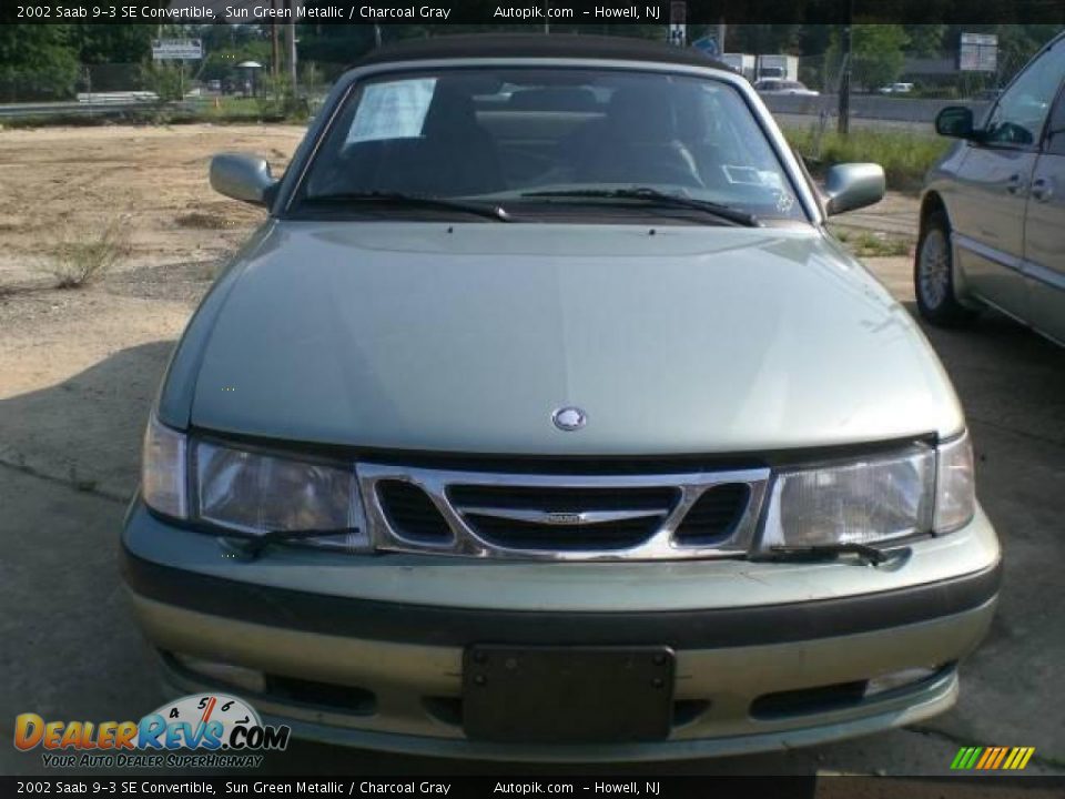 2002 Saab 9-3 SE Convertible Sun Green Metallic / Charcoal Gray Photo #1