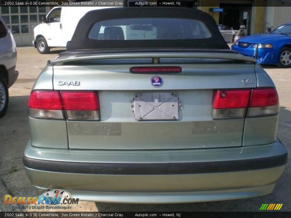 2002 Saab 9-3 SE Convertible Sun Green Metallic / Charcoal Gray Photo #3