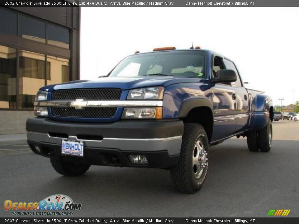 2003 Chevrolet Silverado 3500 LT Crew Cab 4x4 Dually Arrival Blue Metallic / Medium Gray Photo #2