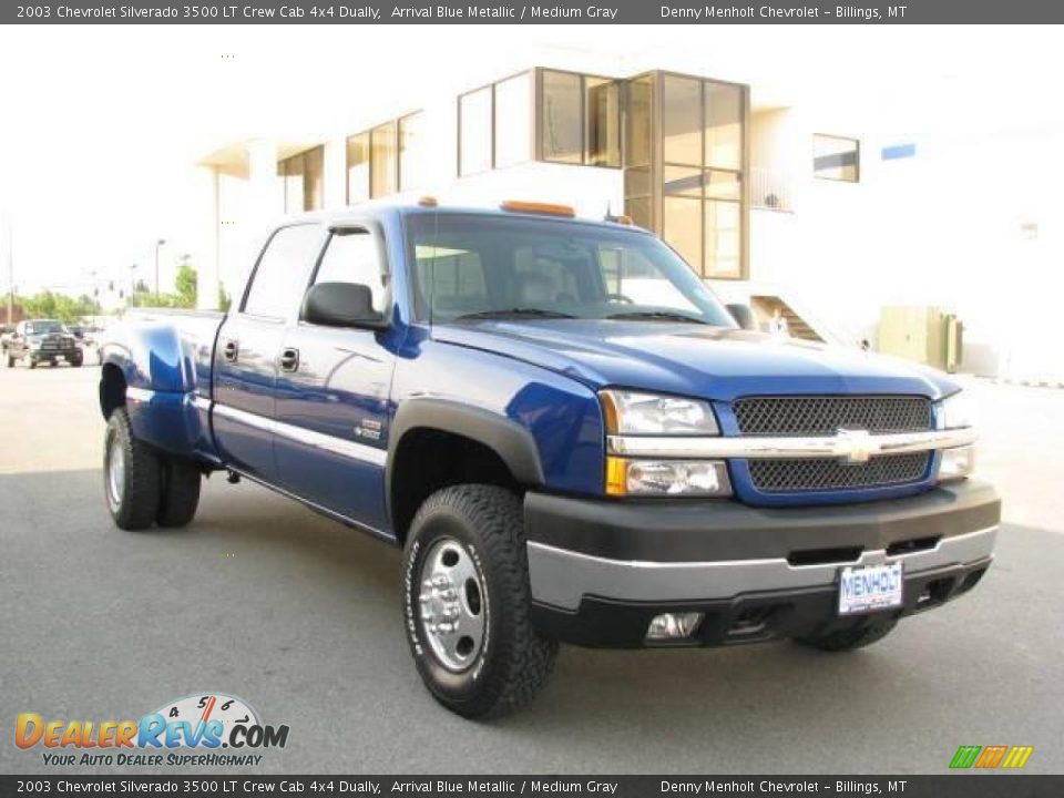 2003 Chevrolet Silverado 3500 LT Crew Cab 4x4 Dually Arrival Blue Metallic / Medium Gray Photo #3