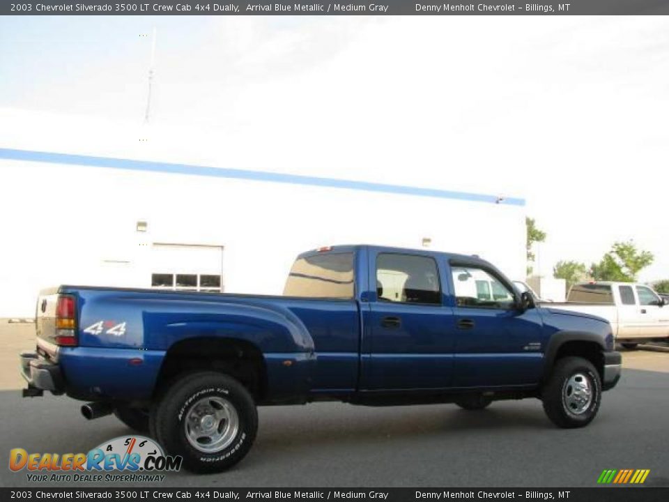 2003 Chevrolet Silverado 3500 LT Crew Cab 4x4 Dually Arrival Blue Metallic / Medium Gray Photo #4