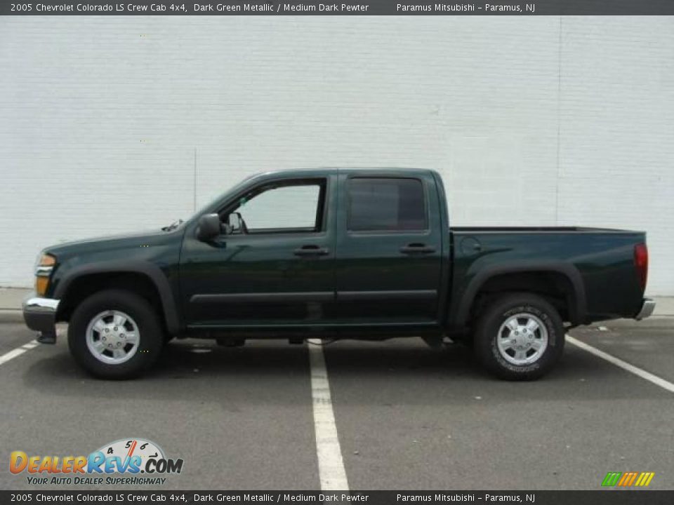 2005 Chevrolet Colorado LS Crew Cab 4x4 Dark Green Metallic / Medium Dark Pewter Photo #3