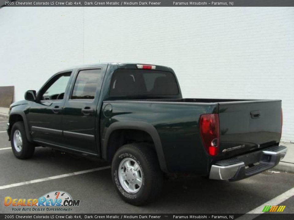 2005 Chevrolet Colorado LS Crew Cab 4x4 Dark Green Metallic / Medium Dark Pewter Photo #4