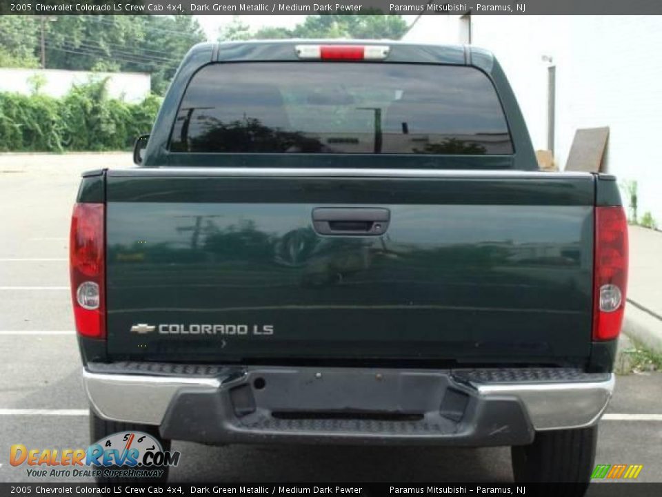 2005 Chevrolet Colorado LS Crew Cab 4x4 Dark Green Metallic / Medium Dark Pewter Photo #21