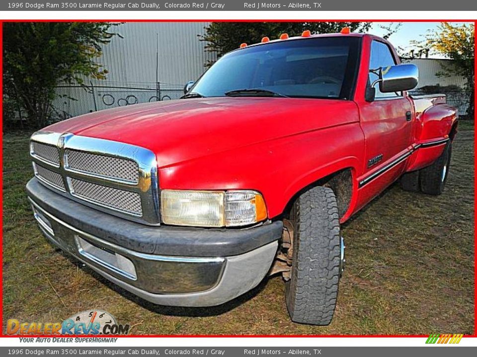 1996 Dodge Ram 3500 Laramie Regular Cab Dually Colorado Red / Gray Photo #1