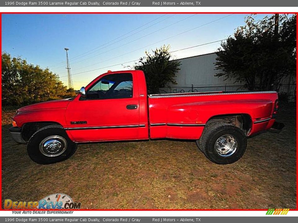 1996 Dodge Ram 3500 Laramie Regular Cab Dually Colorado Red / Gray Photo #2