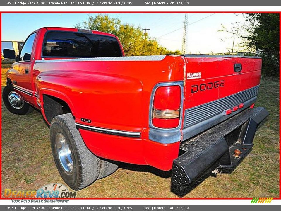 1996 Dodge Ram 3500 Laramie Regular Cab Dually Colorado Red / Gray Photo #3