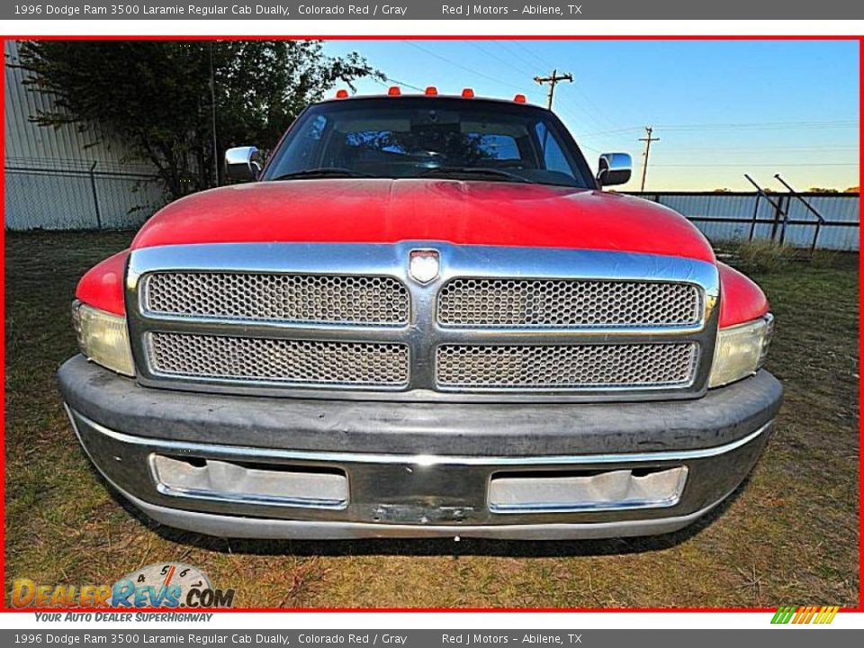 1996 Dodge Ram 3500 Laramie Regular Cab Dually Colorado Red / Gray Photo #9