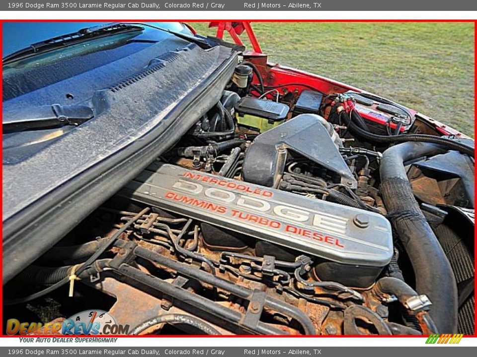 1996 Dodge Ram 3500 Laramie Regular Cab Dually Colorado Red / Gray Photo #25