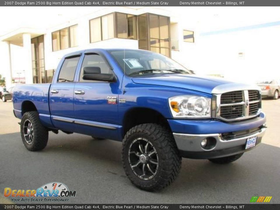 2007 Dodge Ram 2500 Big Horn Edition Quad Cab 4x4 Electric Blue Pearl / Medium Slate Gray Photo #4