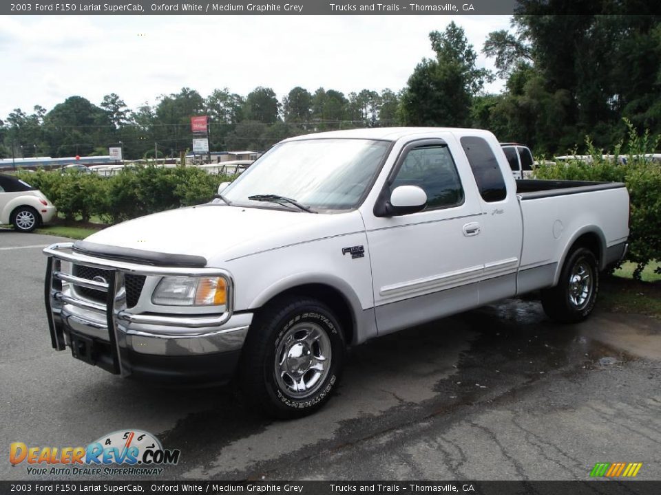 2003 Ford F150 Lariat SuperCab Oxford White / Medium Graphite Grey Photo #1