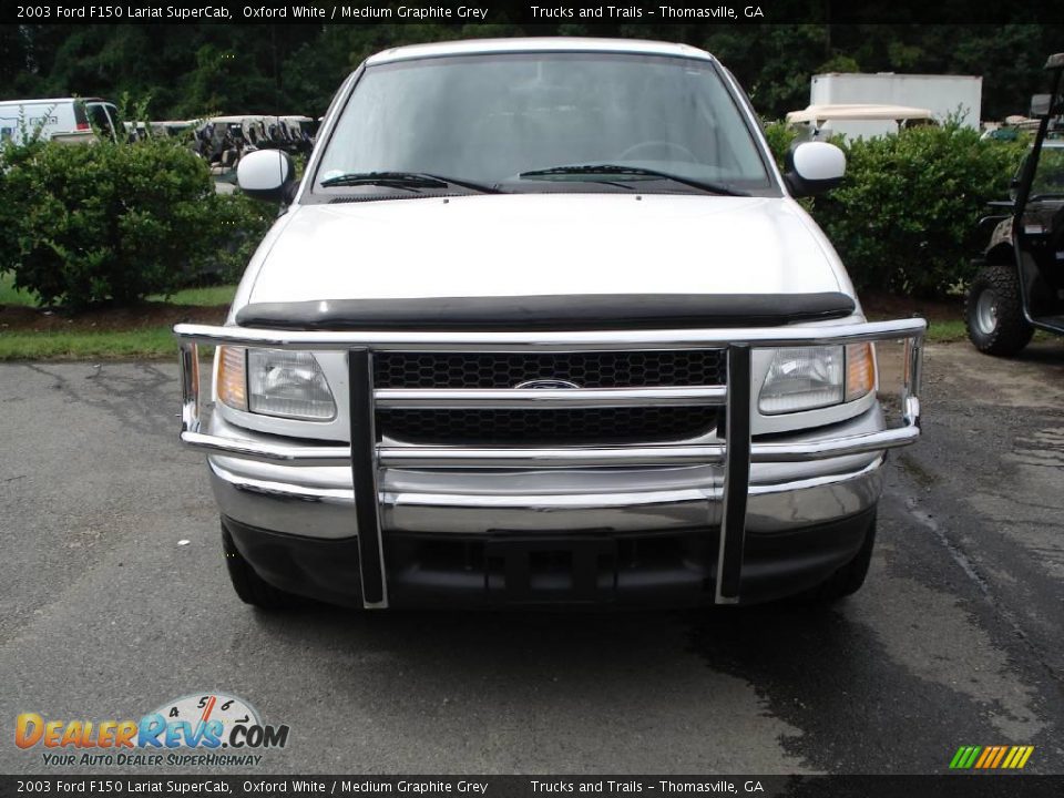 2003 Ford F150 Lariat SuperCab Oxford White / Medium Graphite Grey Photo #2