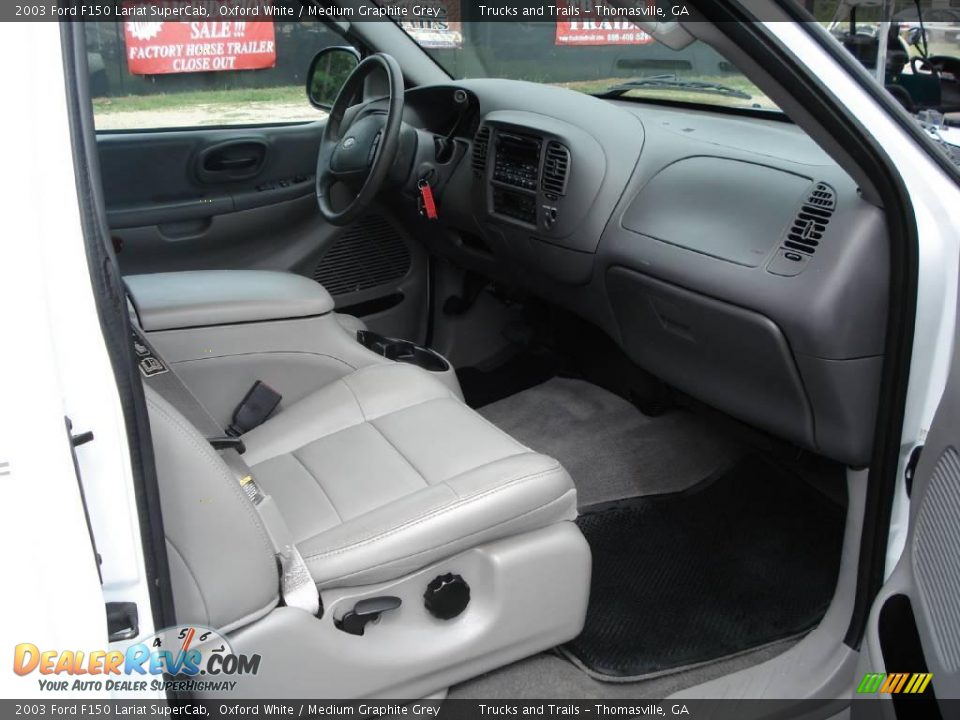2003 Ford F150 Lariat SuperCab Oxford White / Medium Graphite Grey Photo #5