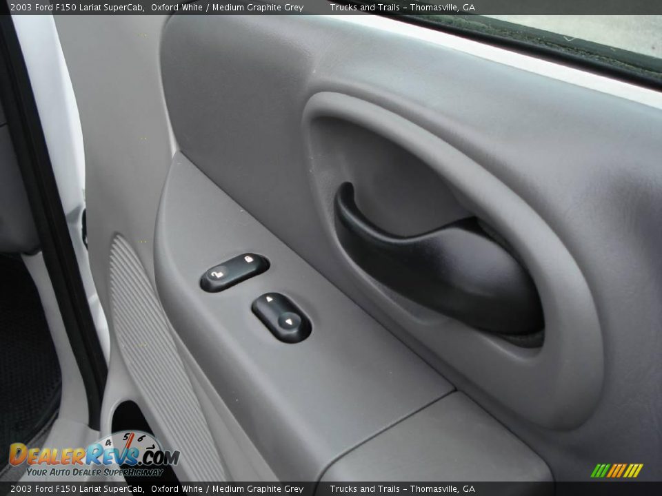2003 Ford F150 Lariat SuperCab Oxford White / Medium Graphite Grey Photo #6