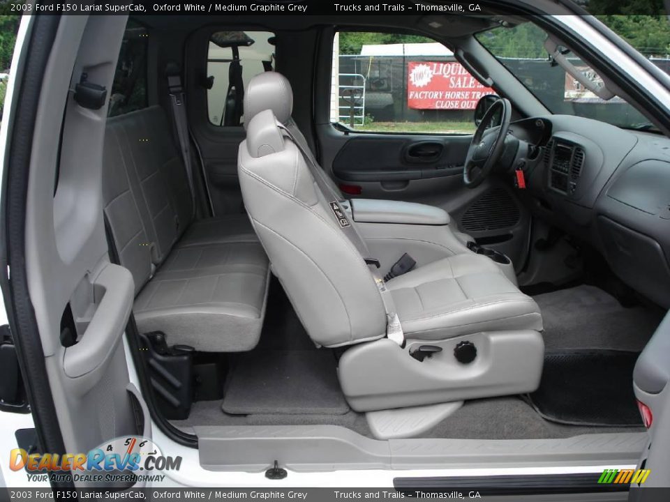 2003 Ford F150 Lariat SuperCab Oxford White / Medium Graphite Grey Photo #7