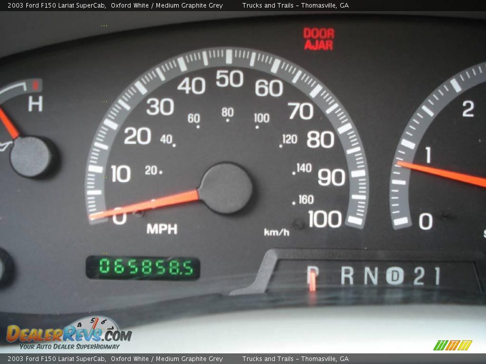 2003 Ford F150 Lariat SuperCab Oxford White / Medium Graphite Grey Photo #9