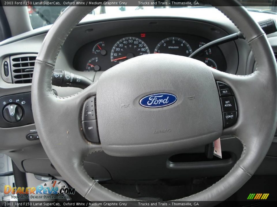 2003 Ford F150 Lariat SuperCab Oxford White / Medium Graphite Grey Photo #10