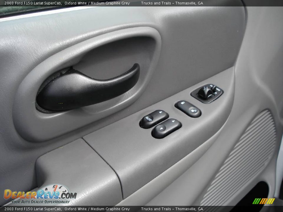 2003 Ford F150 Lariat SuperCab Oxford White / Medium Graphite Grey Photo #12