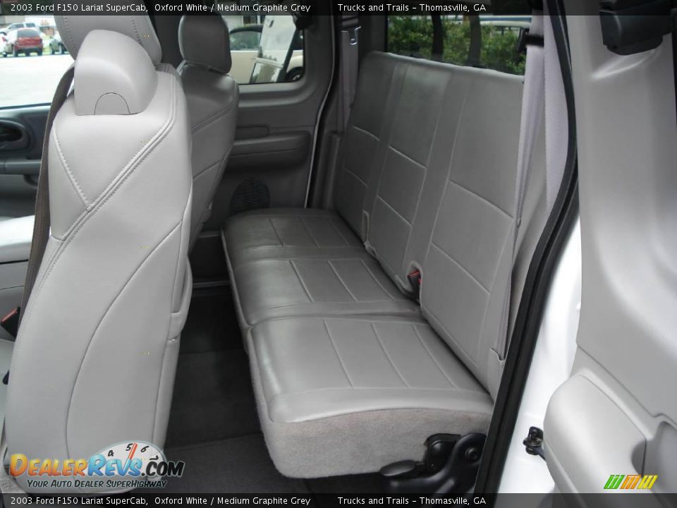 2003 Ford F150 Lariat SuperCab Oxford White / Medium Graphite Grey Photo #14