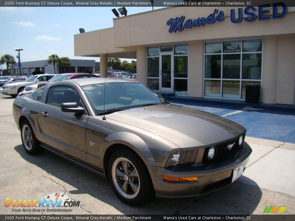 2005 Ford Mustang GT Deluxe Coupe Mineral Grey Metallic / Medium Parchment Photo #2