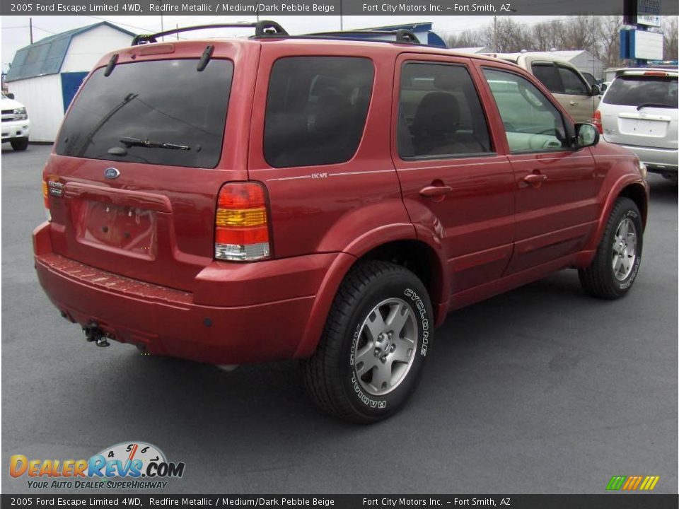 2005 Ford Escape Limited 4WD Redfire Metallic / Medium/Dark Pebble Beige Photo #3