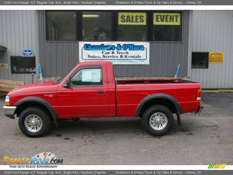 1999 Ford Ranger Xlt Regular Cab 4x4 Bright Red Medium Graphite Photo 2 Dealerrevs Com